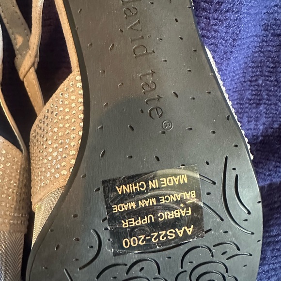 David Tate Amber Women's Sandal Sz#9M silver suede block cut slingback New - Picture 8 of 12